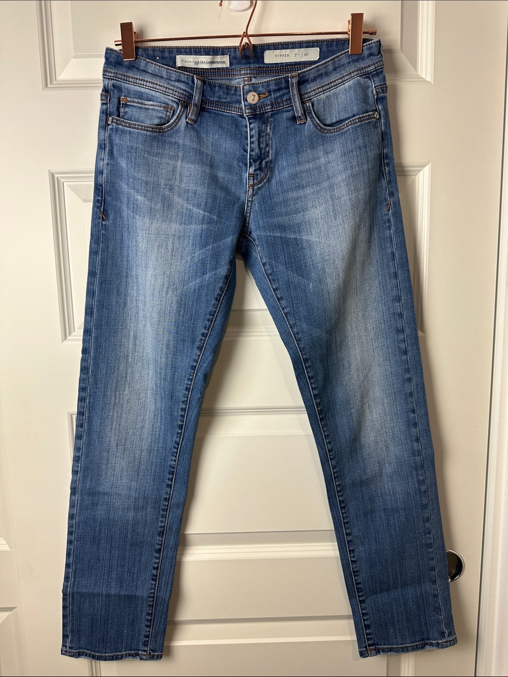 Pilcro and the Letterpress Light Wash Women's Hyphen Jeans Slim Straight size 26
